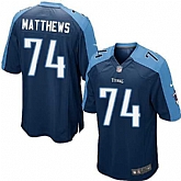 Nike Men & Women & Youth Titans #74 Matthews Navy Blue Team Color Game Jersey